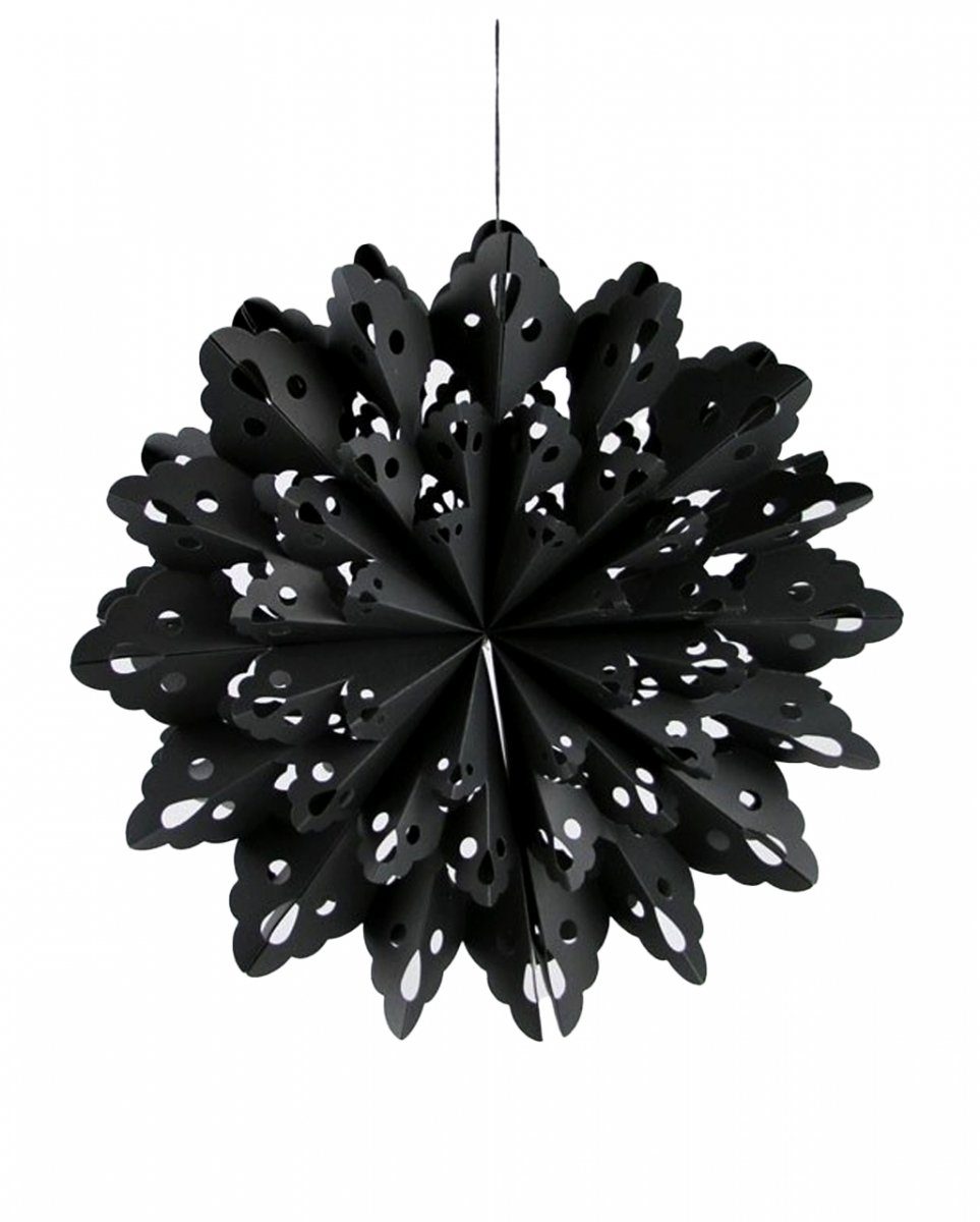 Dekofigur Schwarze Gothic Deko Schneeflocke 40cm