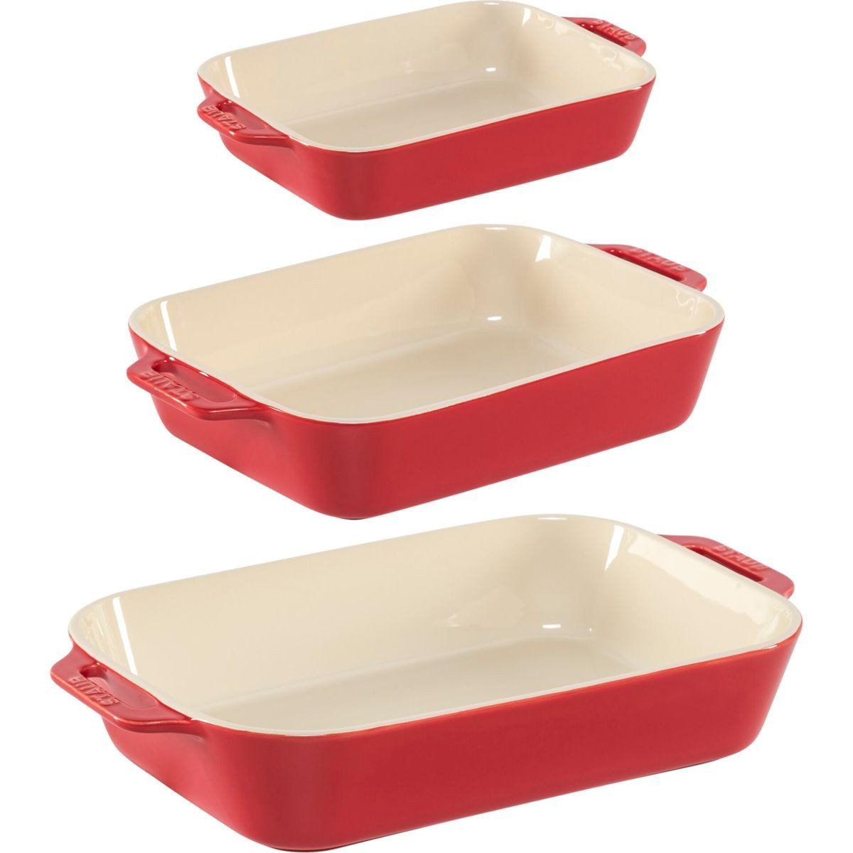 Staub Auflaufform Ofenformenset 3-tlg. Keramik, rechteckig, Keramik