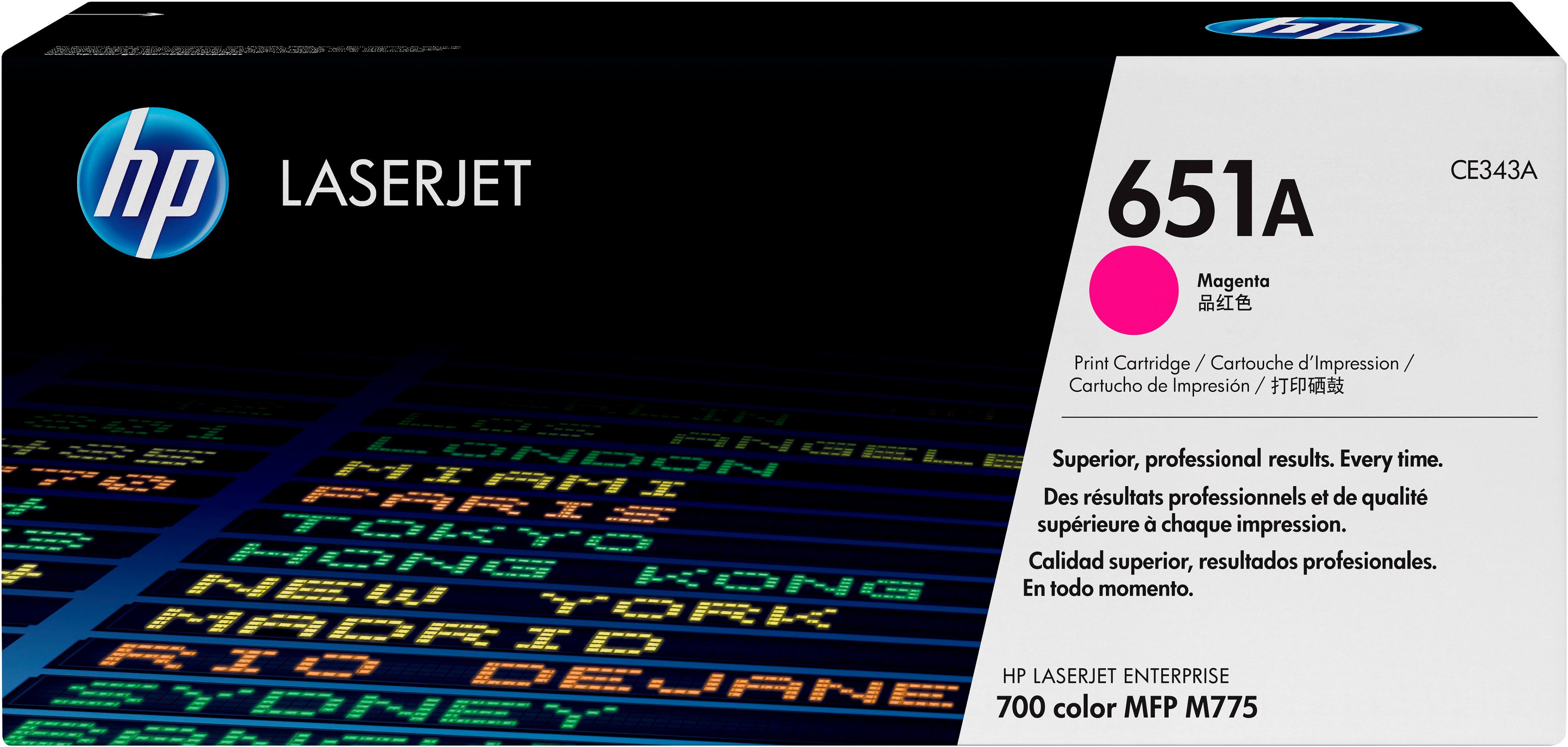 HP Tonerpatrone HP original Toner 651A Farben B/M/C/Y