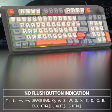 yozhiqu Hintergrundbeleuchtete Gaming-Tastatur-94 Tasten, Kompaktes Nummernpad Gaming-Tastatur (Unabhängige Lautstärketaste,Zuhause, Internetcafé, Spielzimmer Büro)
