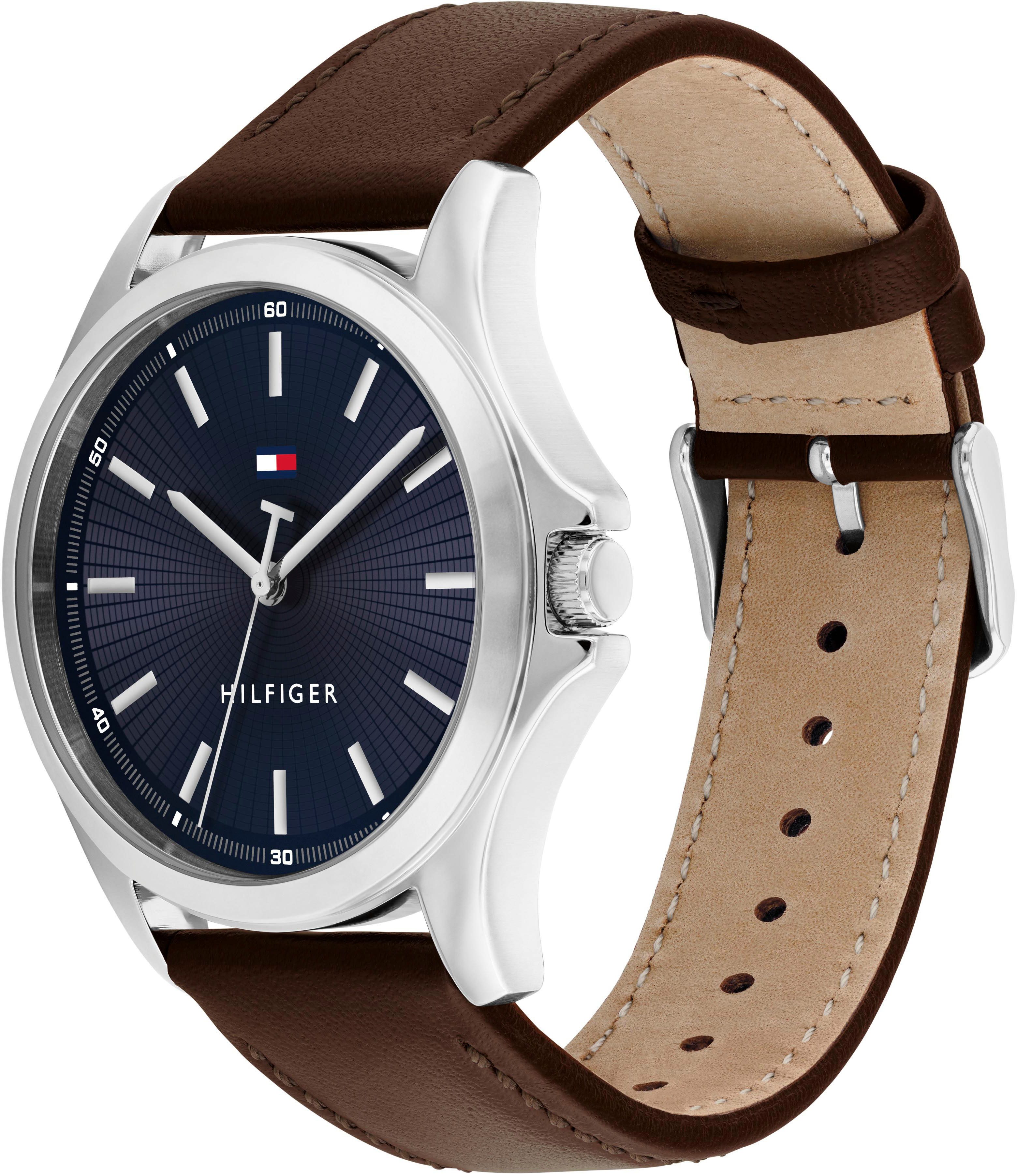 Tommy Hilfiger Quarzuhr BRUCE 1710669, Armbanduhr, Herrenuhr, Lederarmband, günstig online kaufen