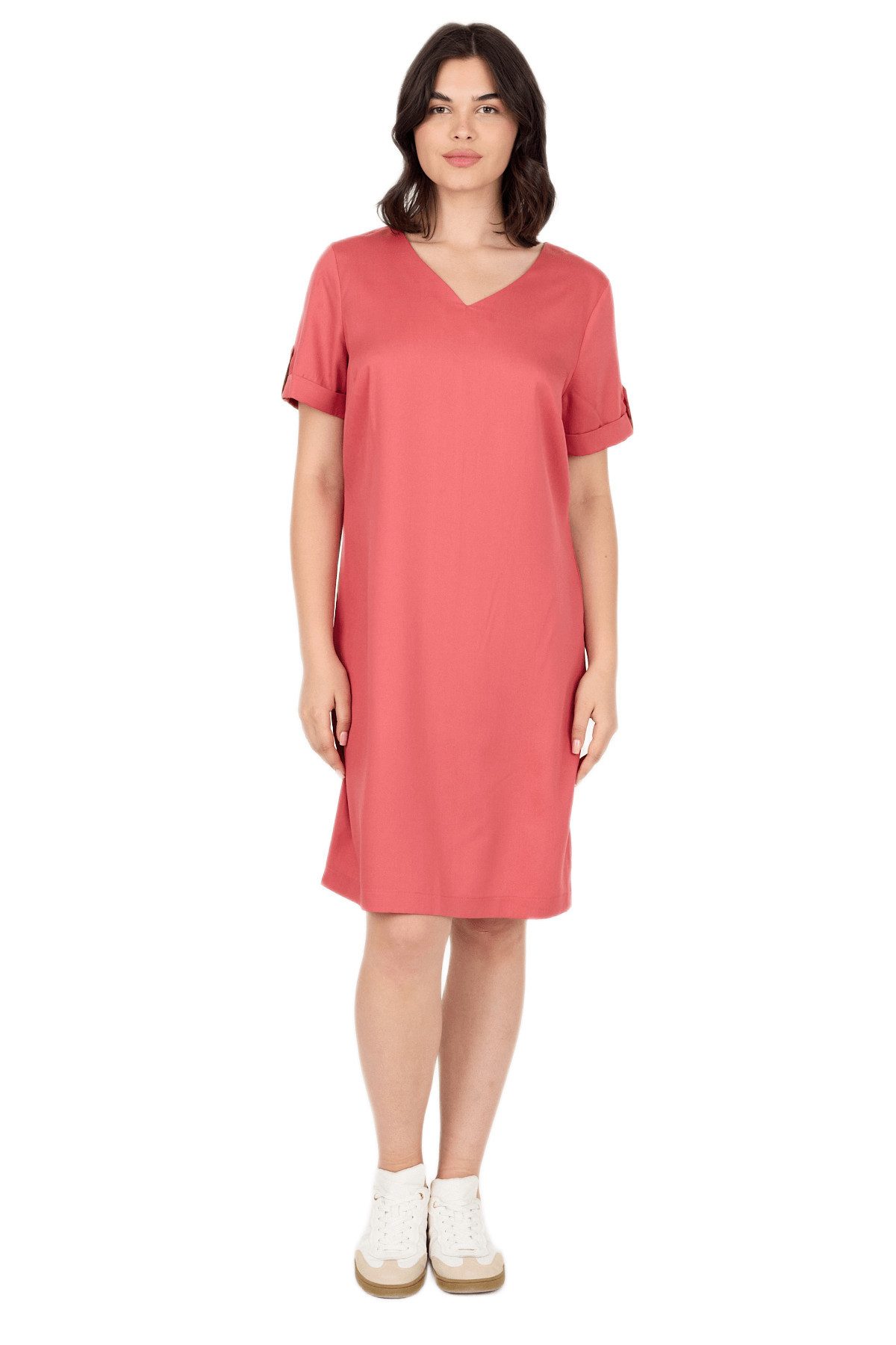 Midikleid Damenkleid aus Webstoff – Lockeres Sommerkleid