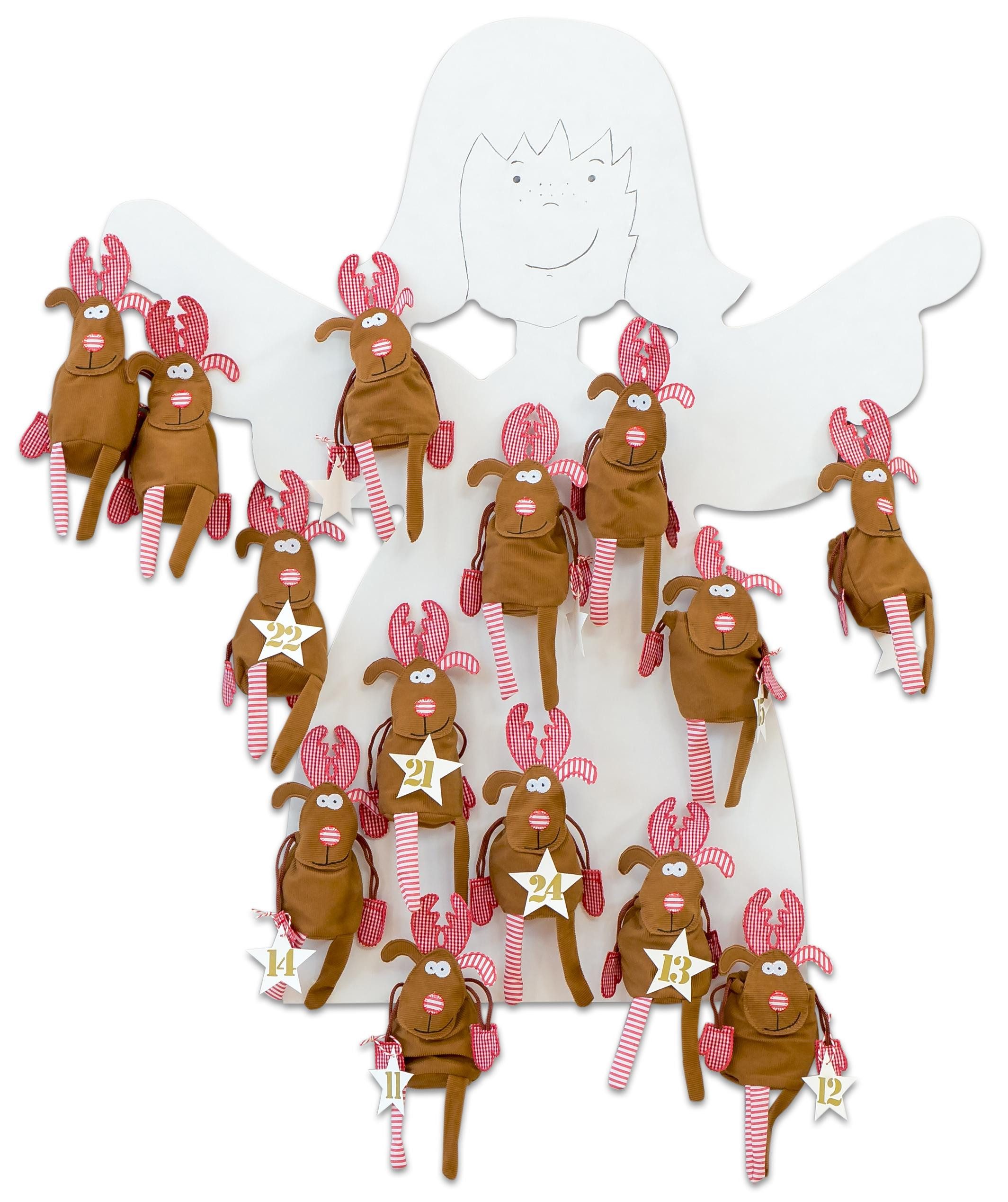 Betzold Adventskalender Elchbeutel-Adventskalender-Set, 24 Stück