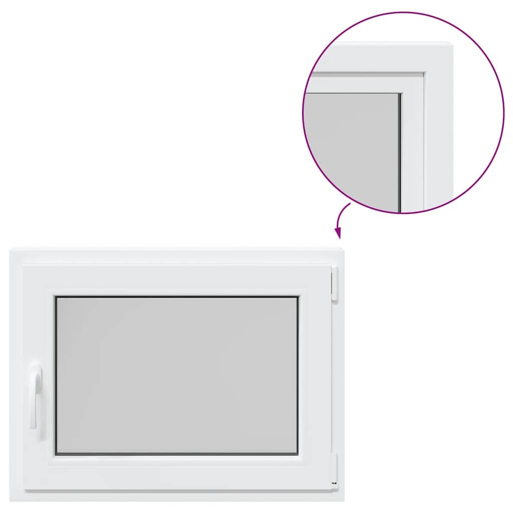 vidaXL Fenster Kellerfenster RISOR Kunststoff Dreh Kipp weiß PVC und Glas