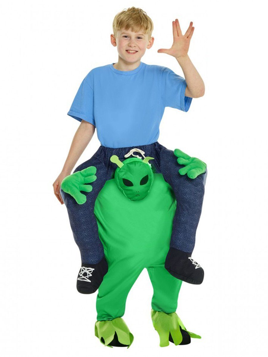Morphsuits Kostüm Carry Me Alien, Ist der Beamer kaputt, muss der Alien  tragen - witziges Huckepack Kostüm für Kinder