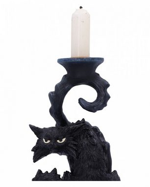 Horror-Shop Dekofigur Schwarze Hexenkatze Spite als Kerzenhalter 18,5cm