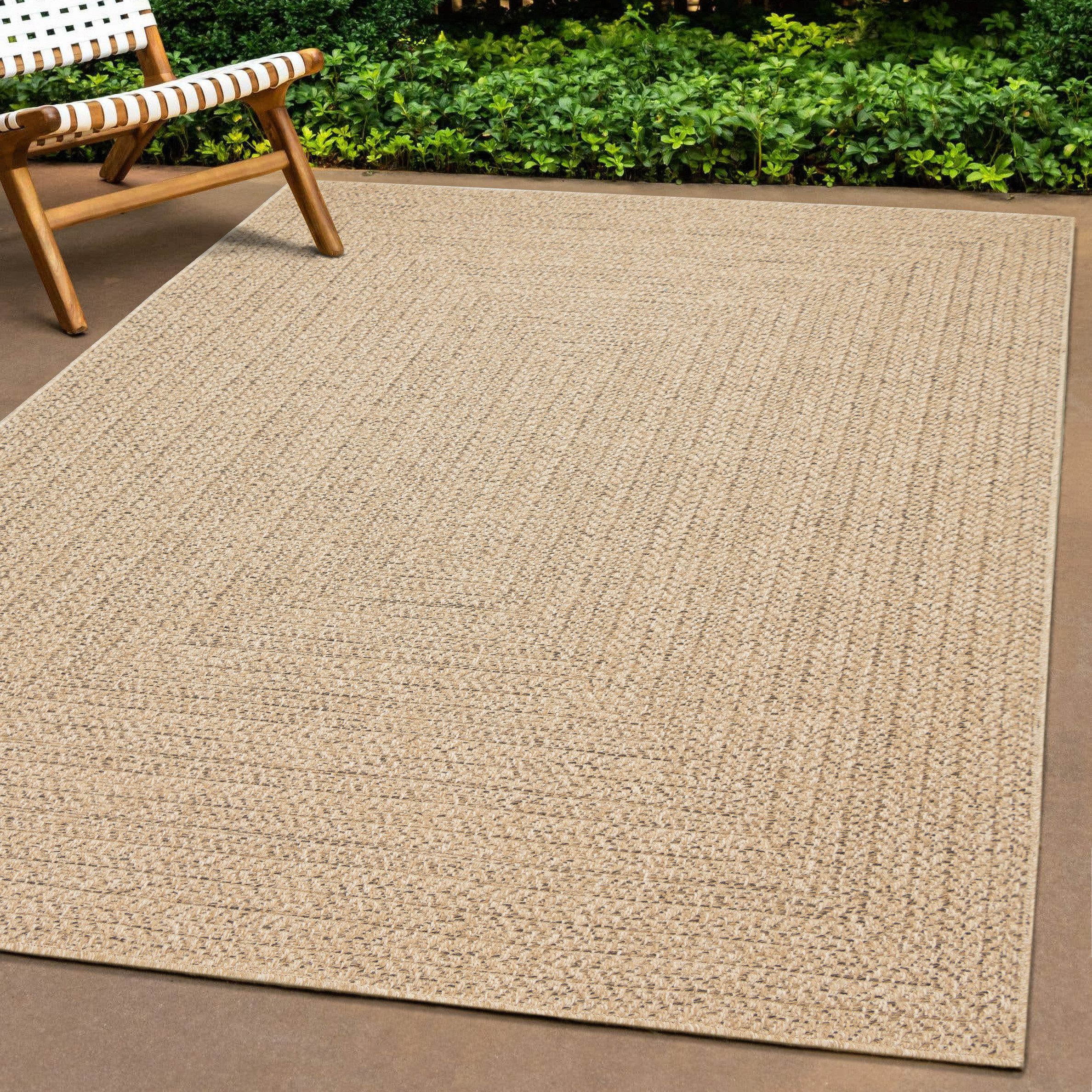 the carpet Outdoorteppich Kansas, rechteckig, Höhe: 1 mm, moderner robuster In und Outdoor Teppich Jute Look