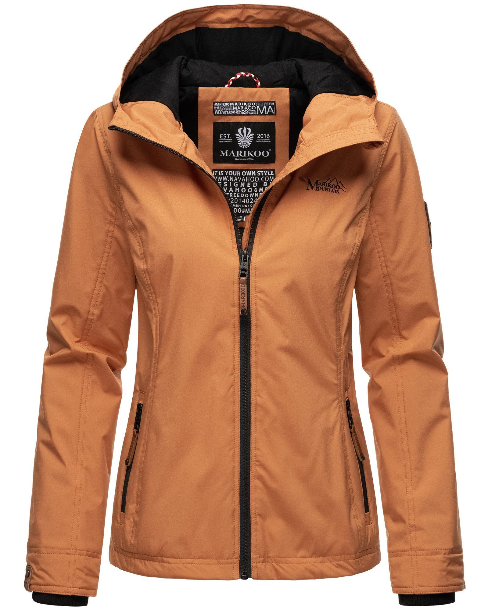 Marikoo Outdoorjacke sportliche Cinnamon Rusty Brombeere mit Übergangsjacke Kapuze