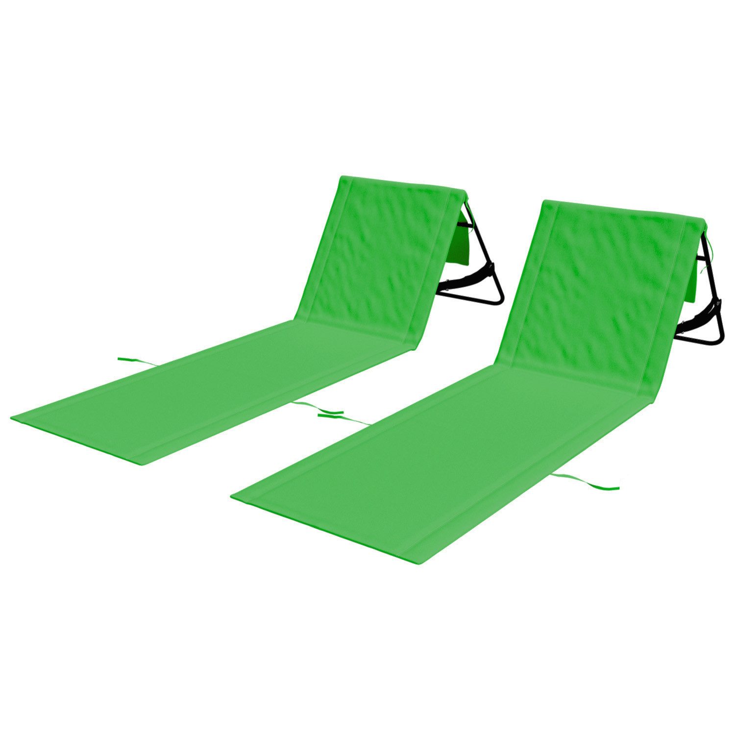 24Move Strandtuch, Strandmatte Set, Klappbare Campingliege, Tragetasche, (für Urlaub oder Garten), faltbar Tasche und Gurt, 2er Set, grün, Strandtuch