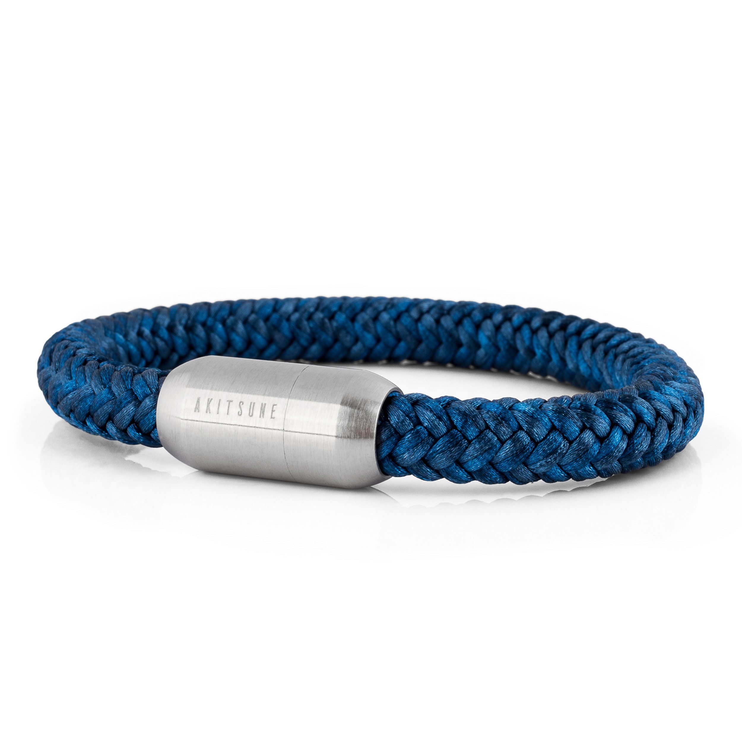 Akitsune Armband Portus Segeltau-Armband Silber-Navyblau 19cm günstig online kaufen