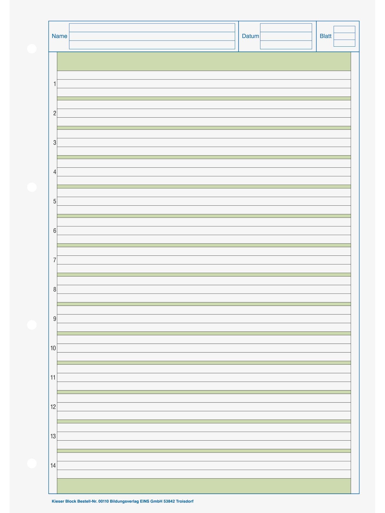 Baier & Schneider Collegeblock Schreibblock A4 Lineatur 1 50 Blatt gelocht