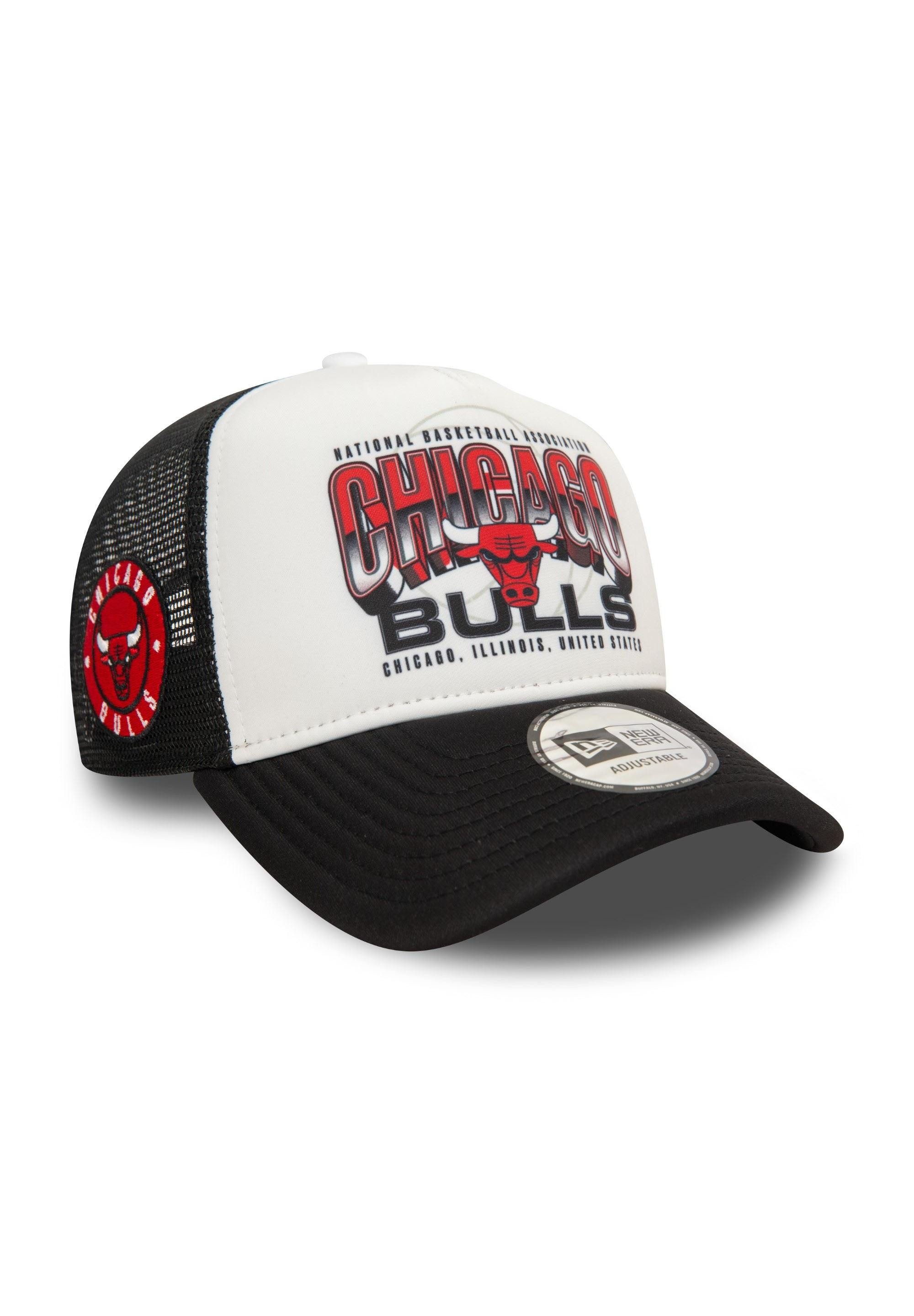 Baseball Cap Chicago Bulls NBA Team Colour Weiß Schwarz Verstellbare E-Frame Trucke