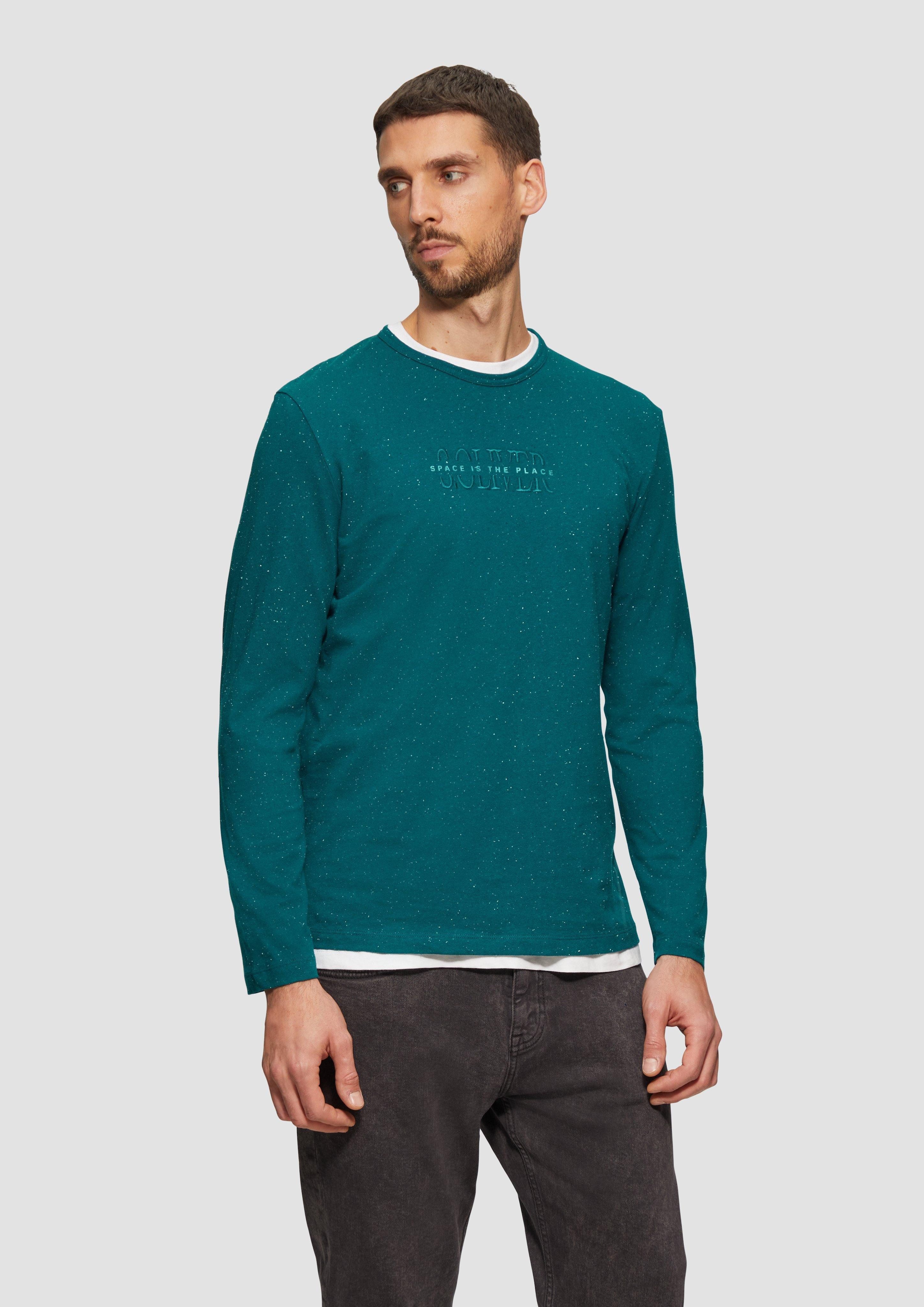 s.Oliver Langarmshirt Meliertes Longsleeve aus Jersey günstig online kaufen