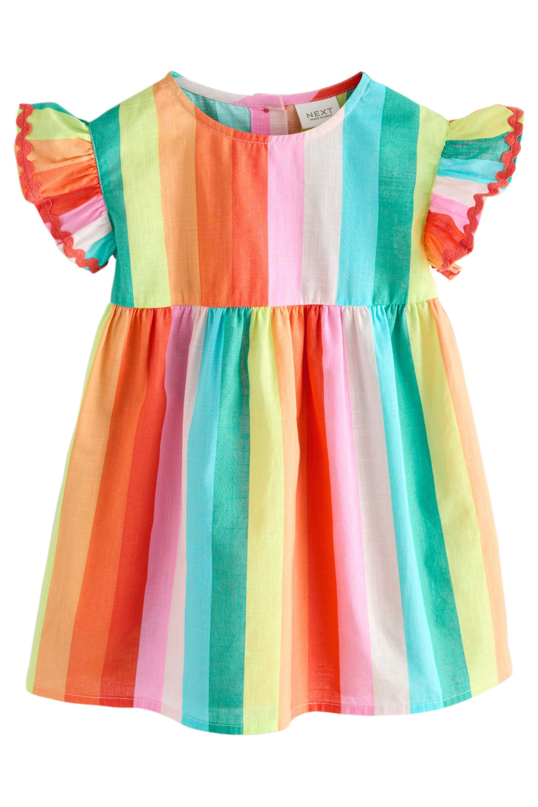 Next Blusenkleid Ric Rac Kleid mit Rüschenärmeln (1-tlg)