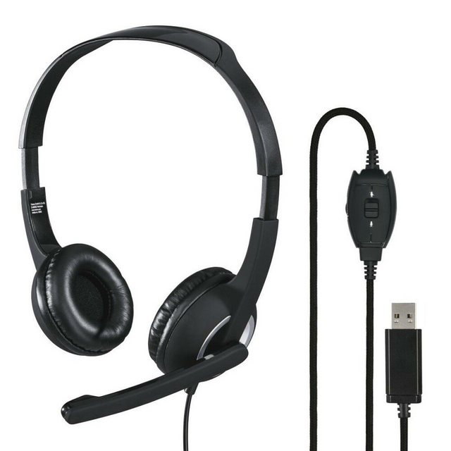 Hama »PC-Office-Headset HS-USB250 V2 Stereo On-Ear Schwarz 2m Kabel Bügelmikrofon« Headset
