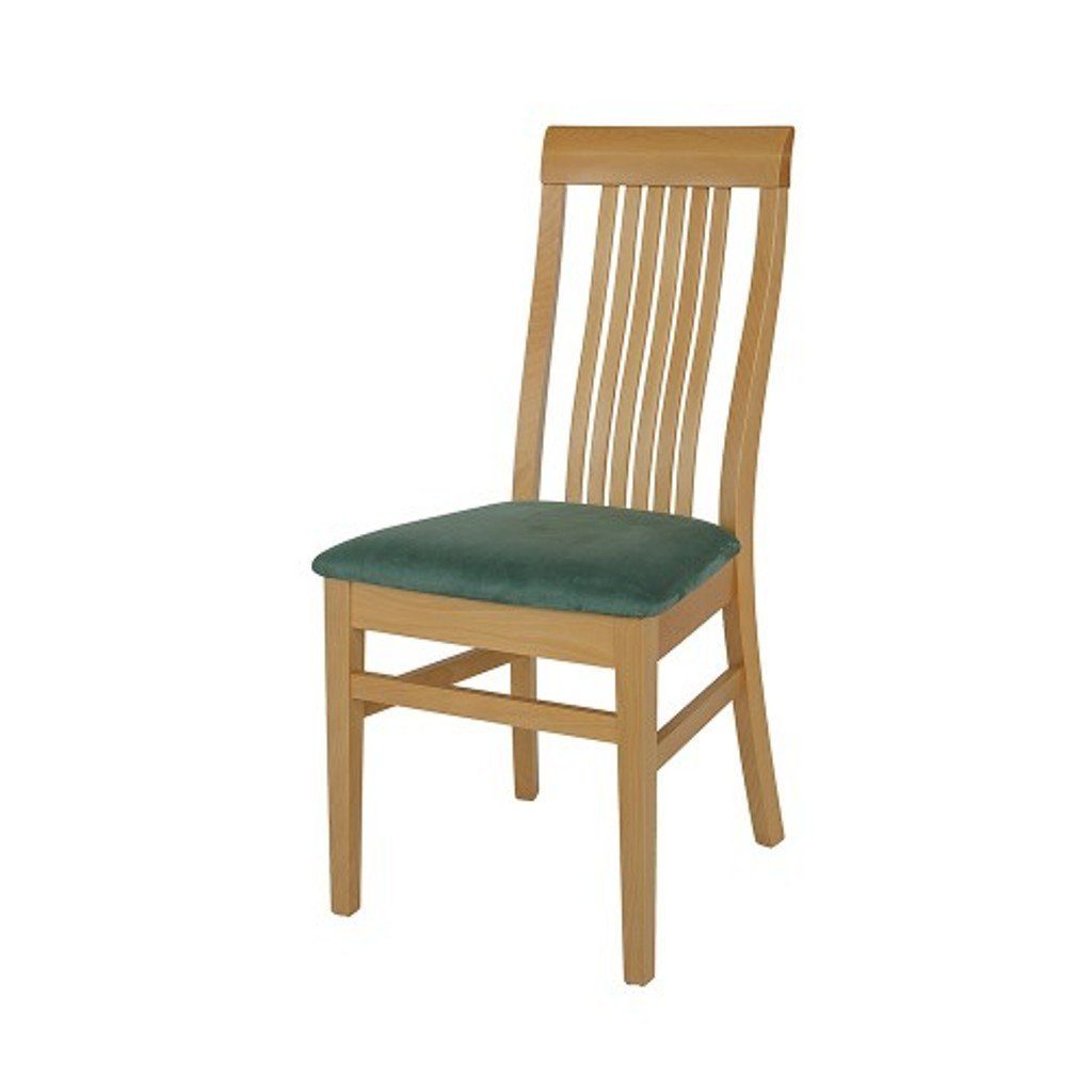 Stuhl Polster Stuhl, Sessel Grün Leder JVmoebel Textil Lounge Stühle Holz Lehnstuhl Massiv Massive