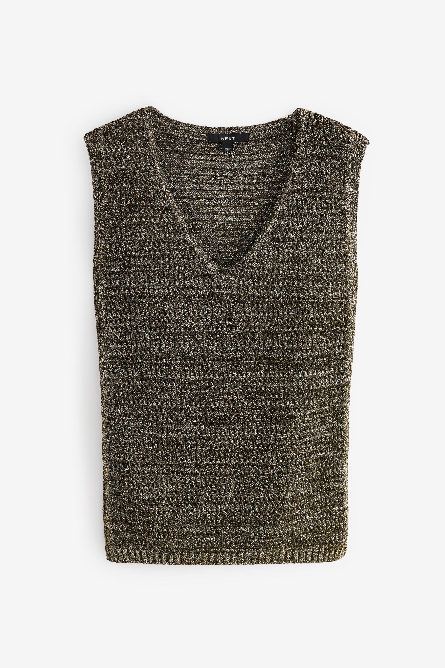 Stricktop Ärmelloses Metallic-Trägertop