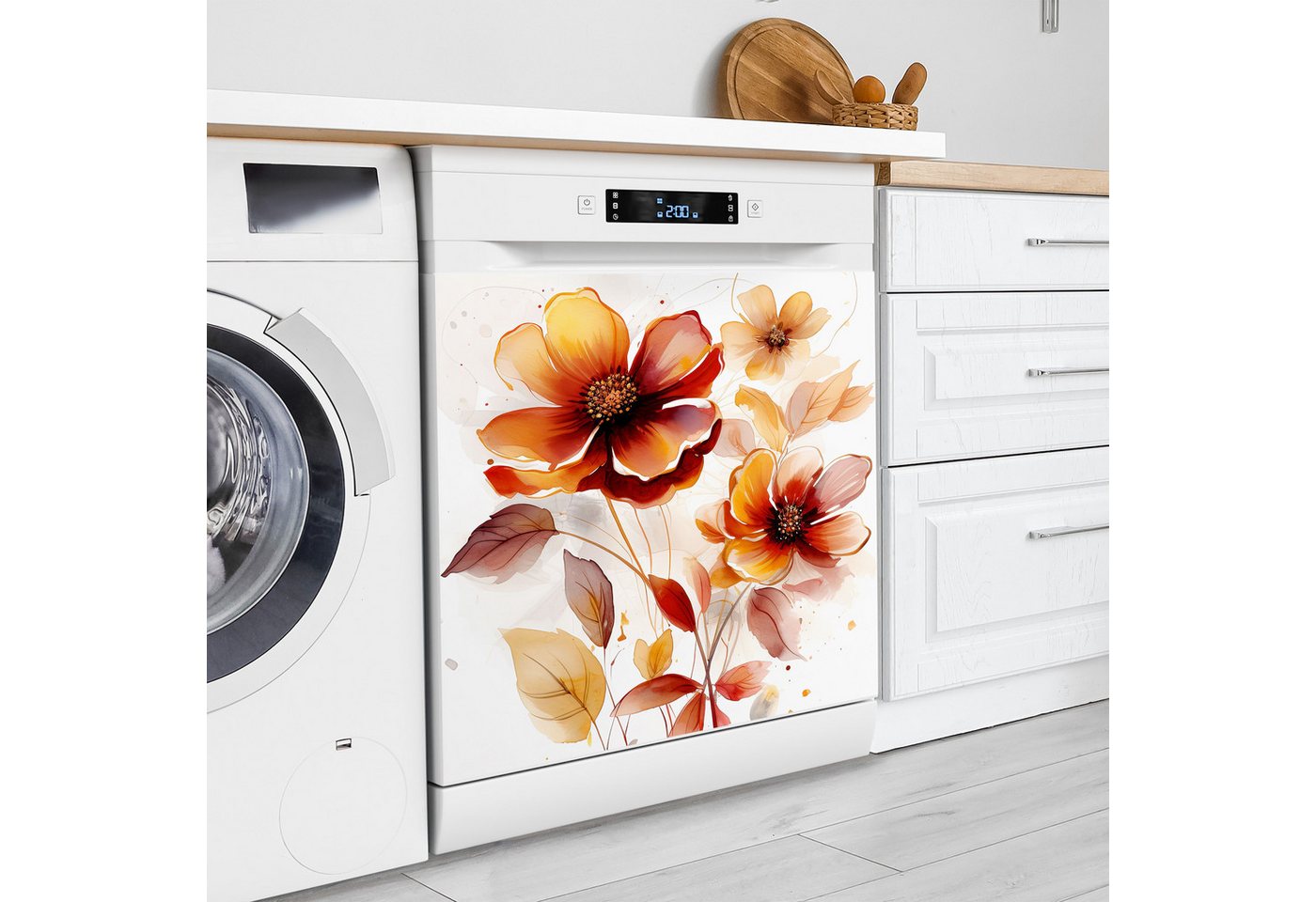 Thumbnail - DEQORI Magnetfolie 'Floraler Tanz', Spülmaschine Magnetmatte magnetisch Magnetfolie Folie Schutz