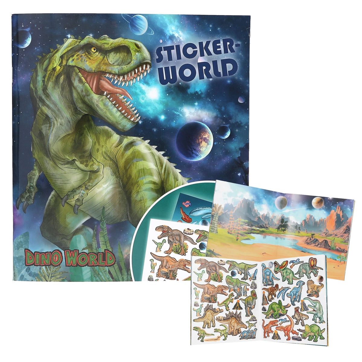 Depesche Spiel Dino World Stickerworld GALAXY - Magische Dinosaurier-Sticker für klei