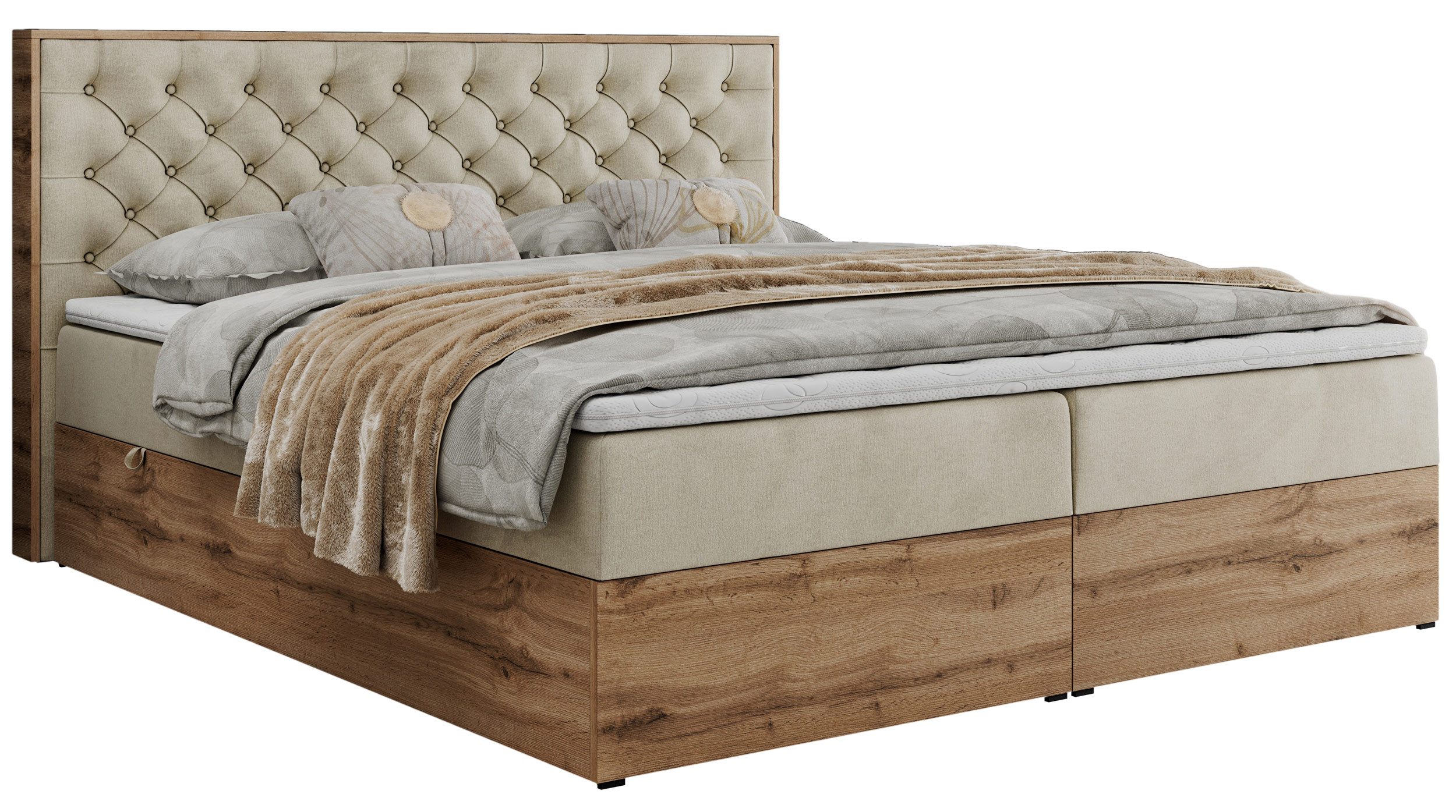 MKS MÖBEL Boxspringbett ALBERO 3 (Packung, Set, Topper T25, T30-Schaum, Sta günstig online kaufen