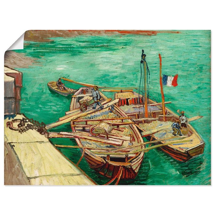 Artland Wandbild Rhonebarken. 1888 Boote & Schiffe (1 St) als Leinwandbild Wandaufkleber oder Poster in versch. Größen