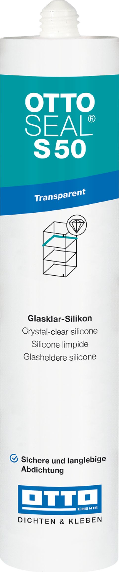 OTTO-Chemie Silikon Ottoseal S50 Glasklar-Silikon C30 glasklar 310ml, 1K-Silikon-Dichtstoff auf Acetat-Basis