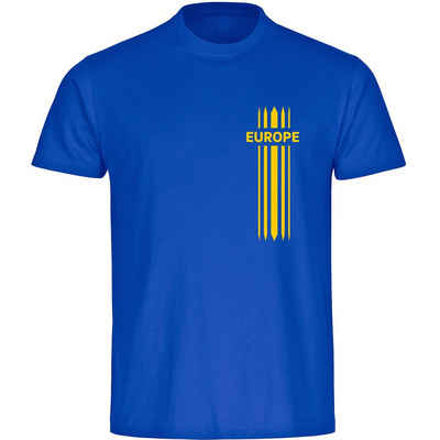 multifanshop T-Shirt Herren Europe - Streifen - Männer