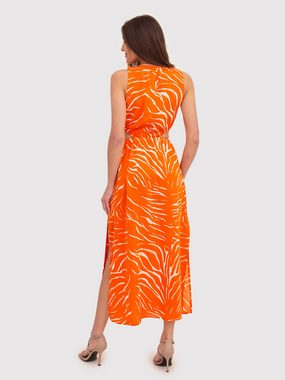 AX Paris Midikleid Orange bedrucktes, ausgeschnittenes Midikleid