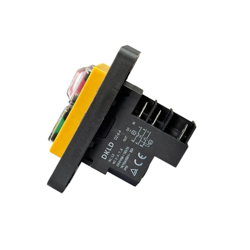 Trade-Shop Schalter 6-Pin Elektro switch DKLD DZ-6-4 für Werkzeugmaschinen, Bohrmaschinen, Anschluss über 6 Kontakte / mit Montageplatte und PVC-Abdeckung