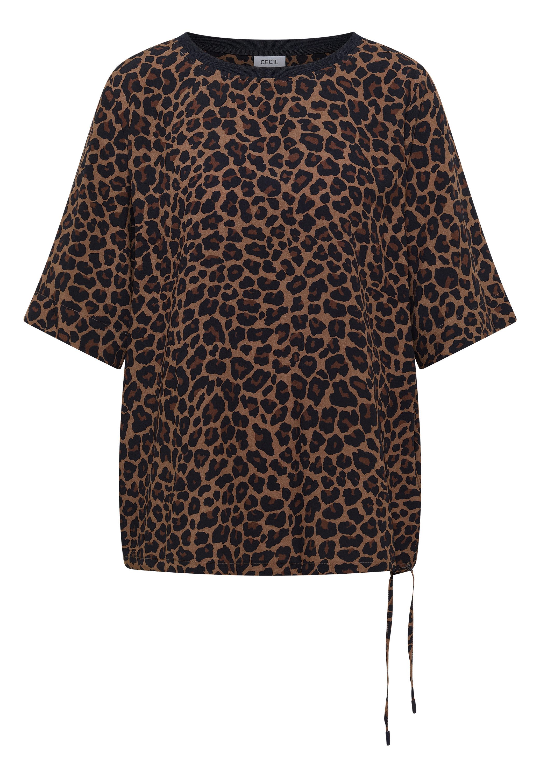 CECIL Shirtbluse mit Animal-Print, Rundhalsausschnitt, Viskose