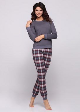 Merry Style Schlafanzug Damen Schlafanzug Zweiteiler Pyjama lang bunt mit Muster MS10-268