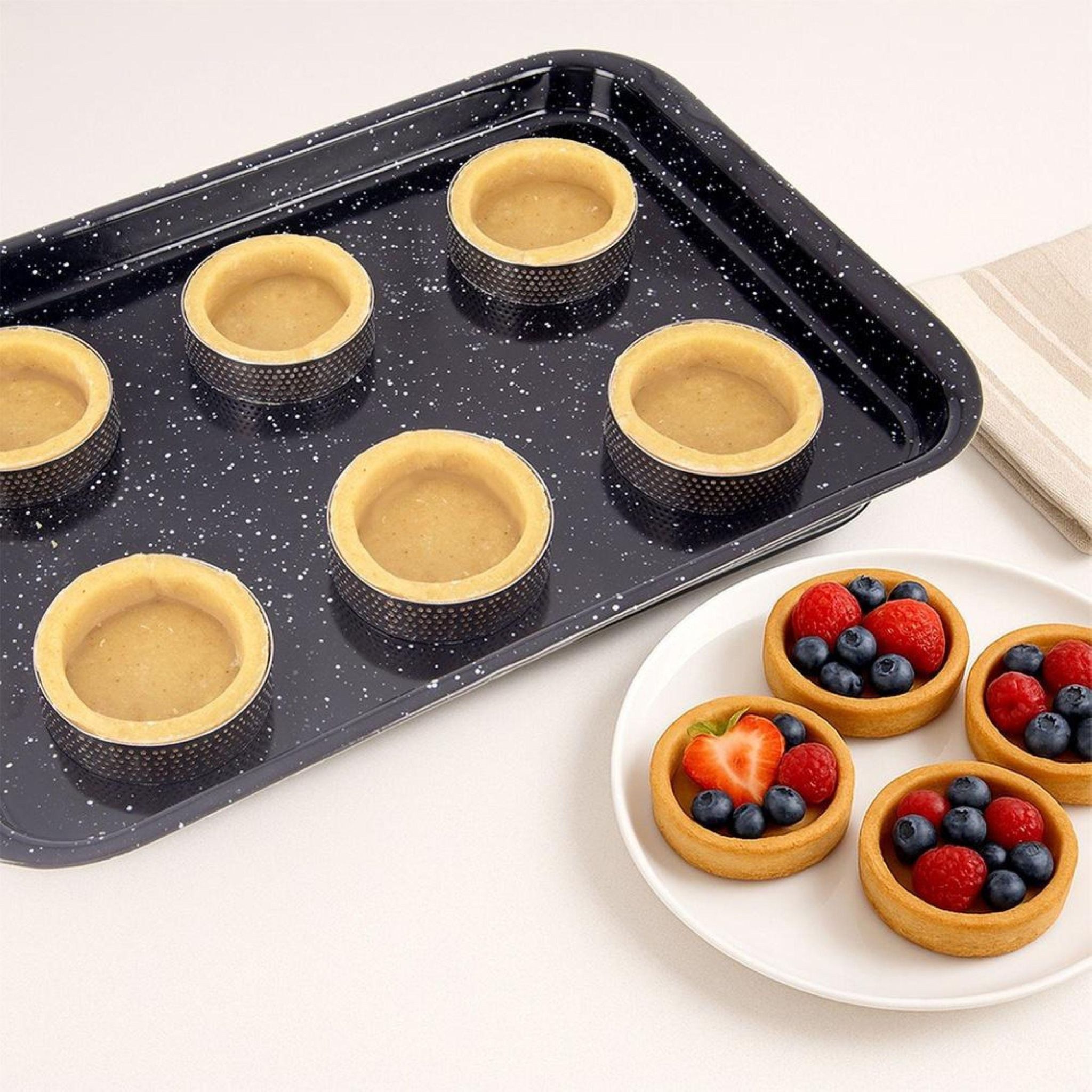 FELIXLEO Quicheform Quicheform Set 6 Stück Tartelette Förmchen 7 cm Rund Mini