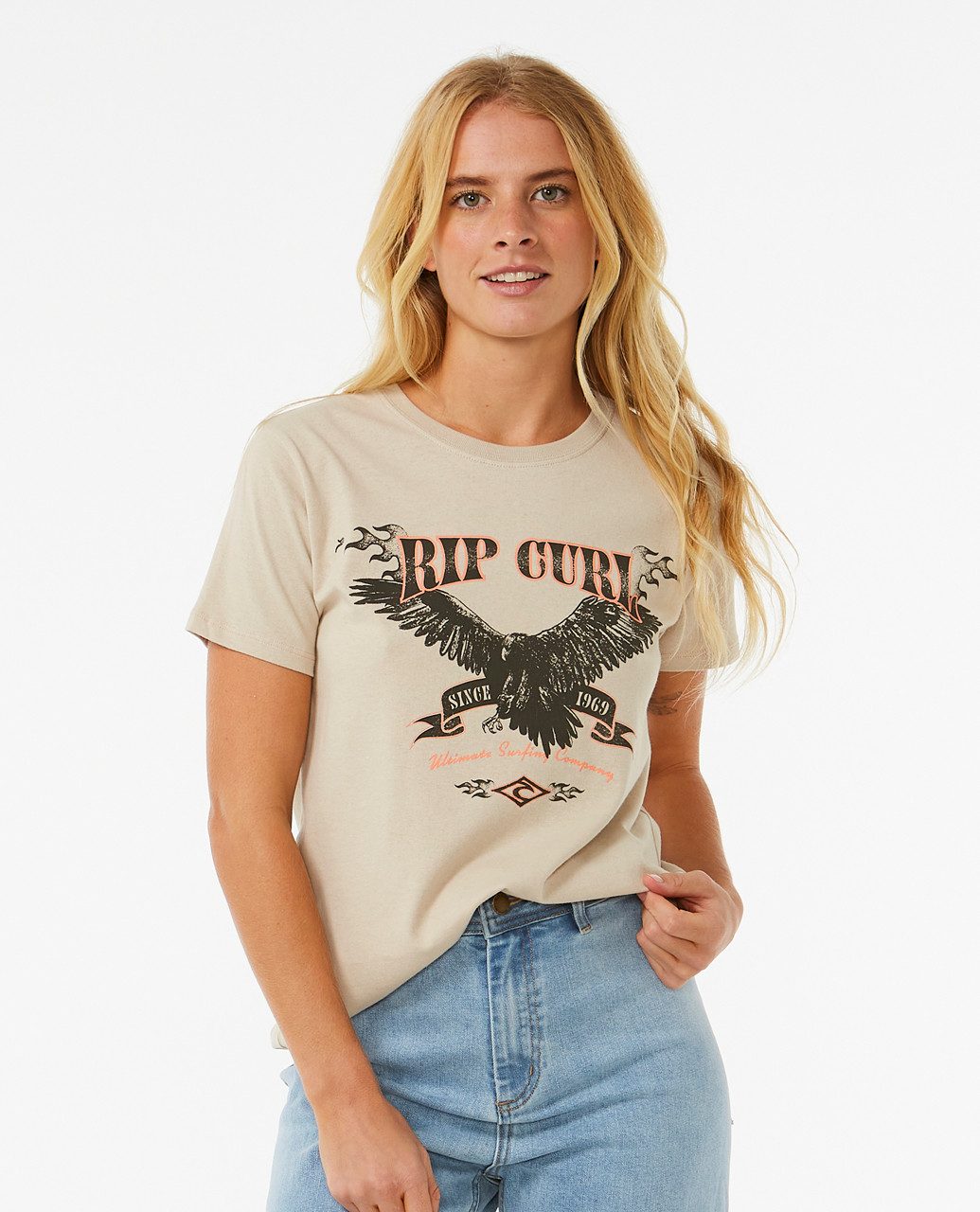 Rip Curl Print-Shirt Ultimate Surf Entspanntes Kurzärmliges T-Shirt