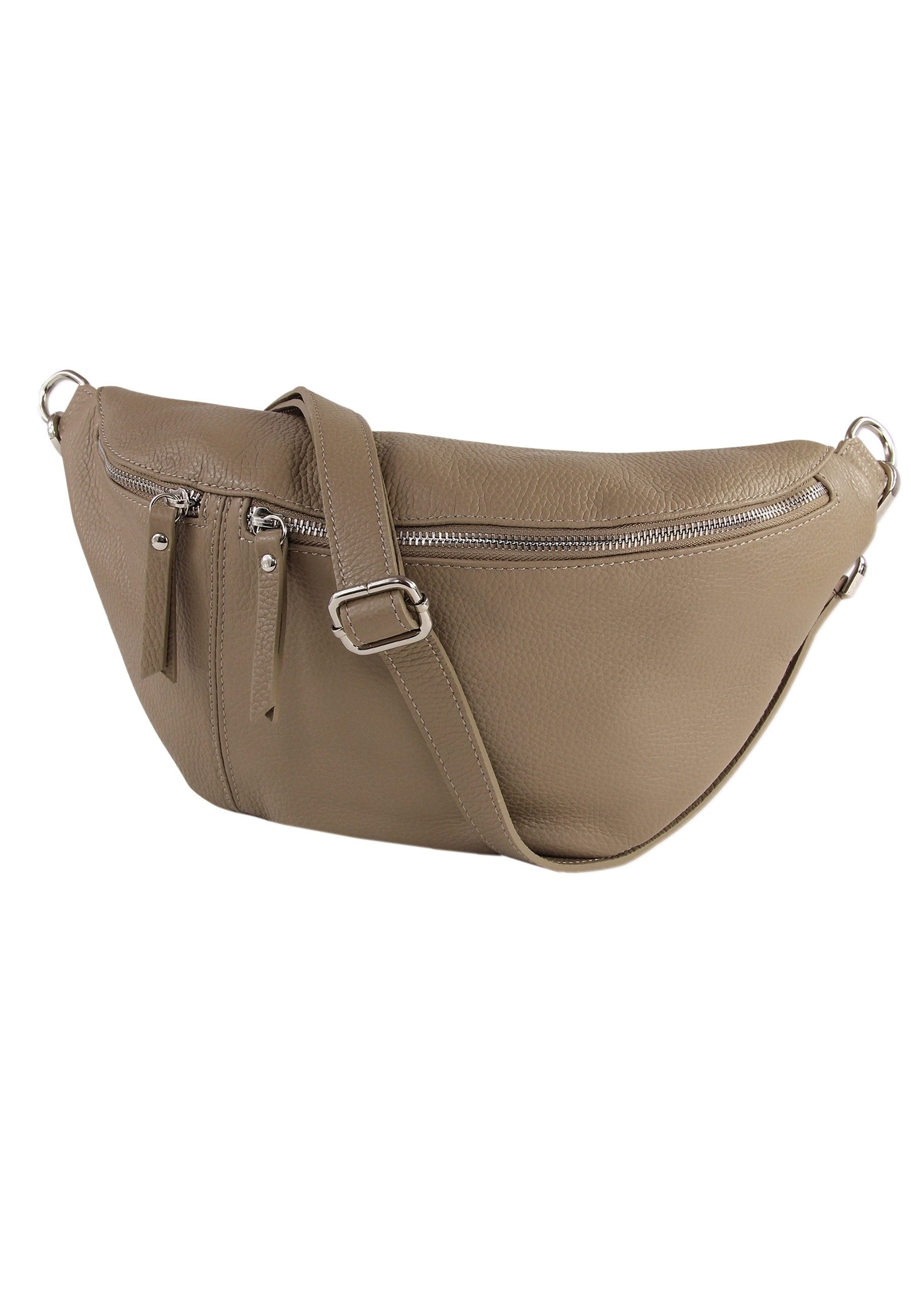 Toscanto Gürteltasche Toscanto beige, taupe Gürteltasche (Gürteltasche), Damen Gürteltasche Echtes Leder, beige, taupe