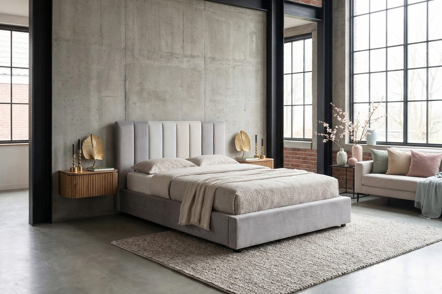 KAWOLA Polsterbett CATTURA Velvet - Modernes Design - Schlafzimmer Highlight, Inklusive Lattenrost 3-fach höhenverstellbar - Stil trifft Komfort