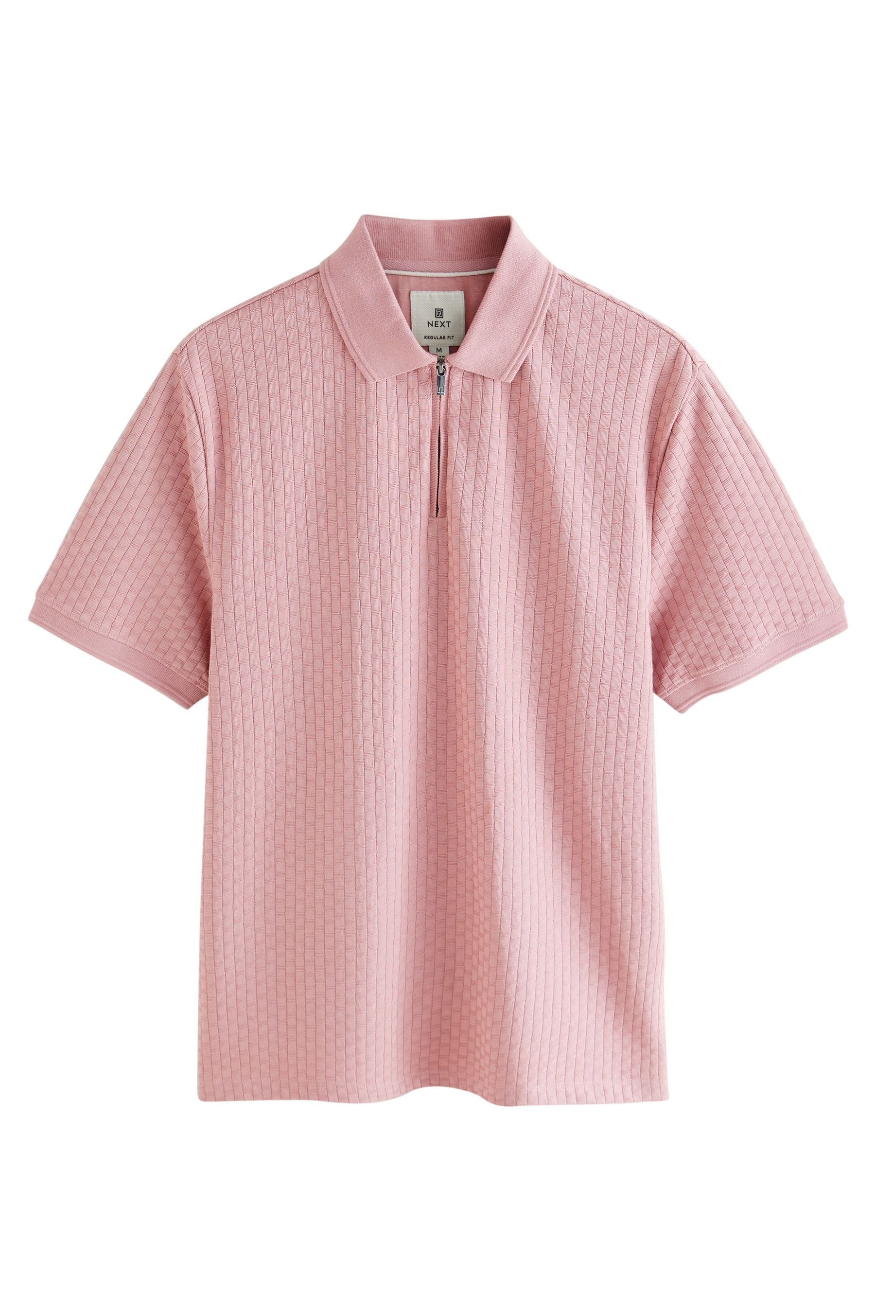 Next Poloshirt Strukturiertes Polo-Shirt mit RV-Kragen günstig online kaufen