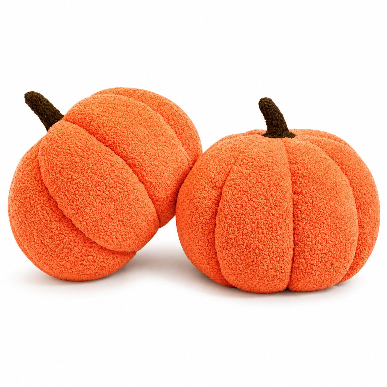 JASLIFE Dekofigur Kürbis2er-Set (2 St), Teddyplüsch-Optik, ideal als herbst deko und halloween deko