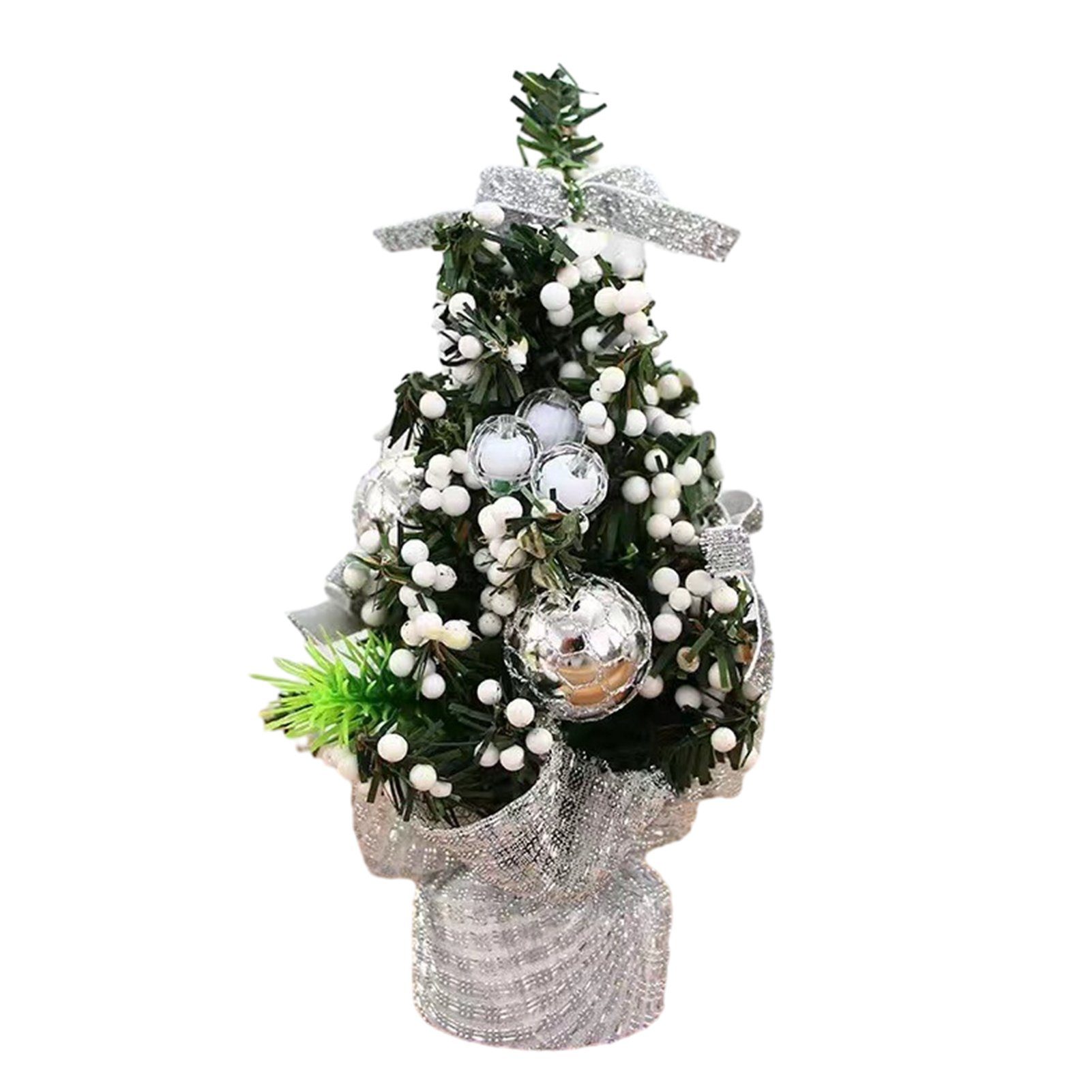 Blusmart Künstlicher Weihnachtsbaum 20 Cm Mini-Weihnachtsbaumschmuck, Personalisierte Weihnachtsbaum, Christbaumständer Weihnachtsbaumständer silver trees