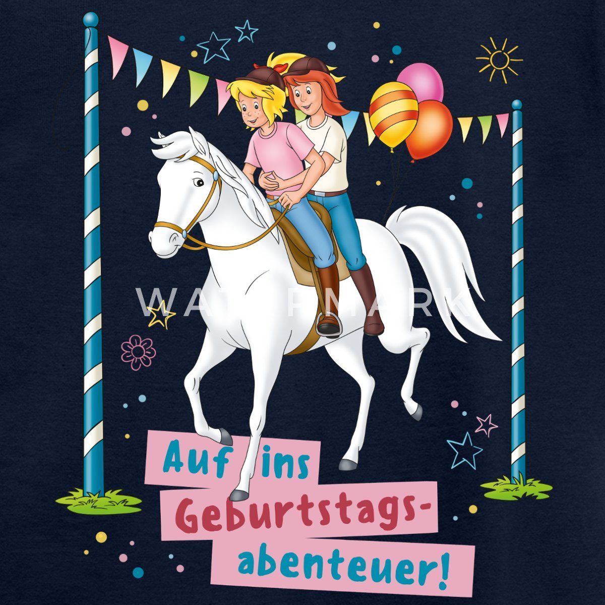 Spreadshirt T-Shirt Bibi & Tina Geburtstagsabenteuer Geburtstag Kinder T-Shirt (1-tlg)
