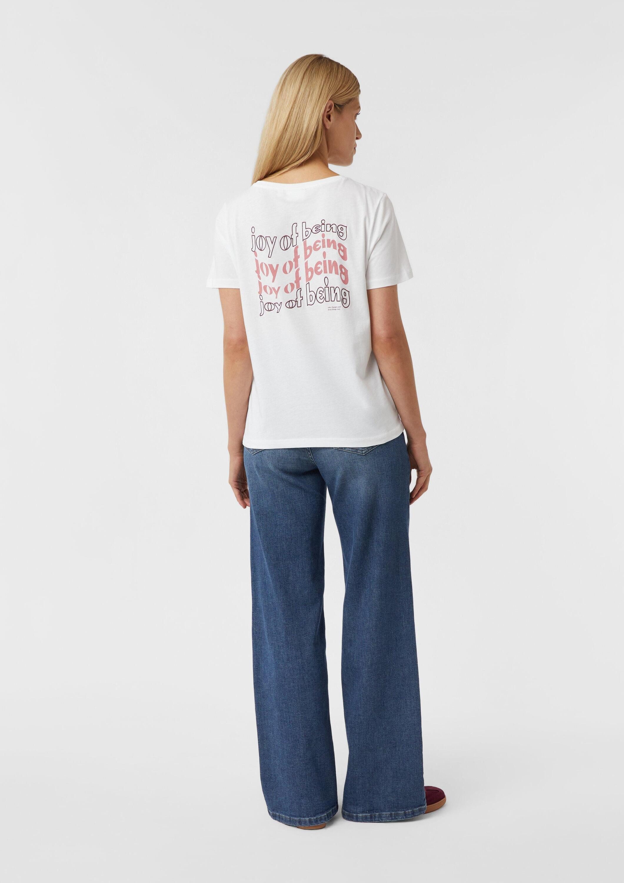 comma Kurzarmshirt T-Shirt T-Shirt mit Artwork