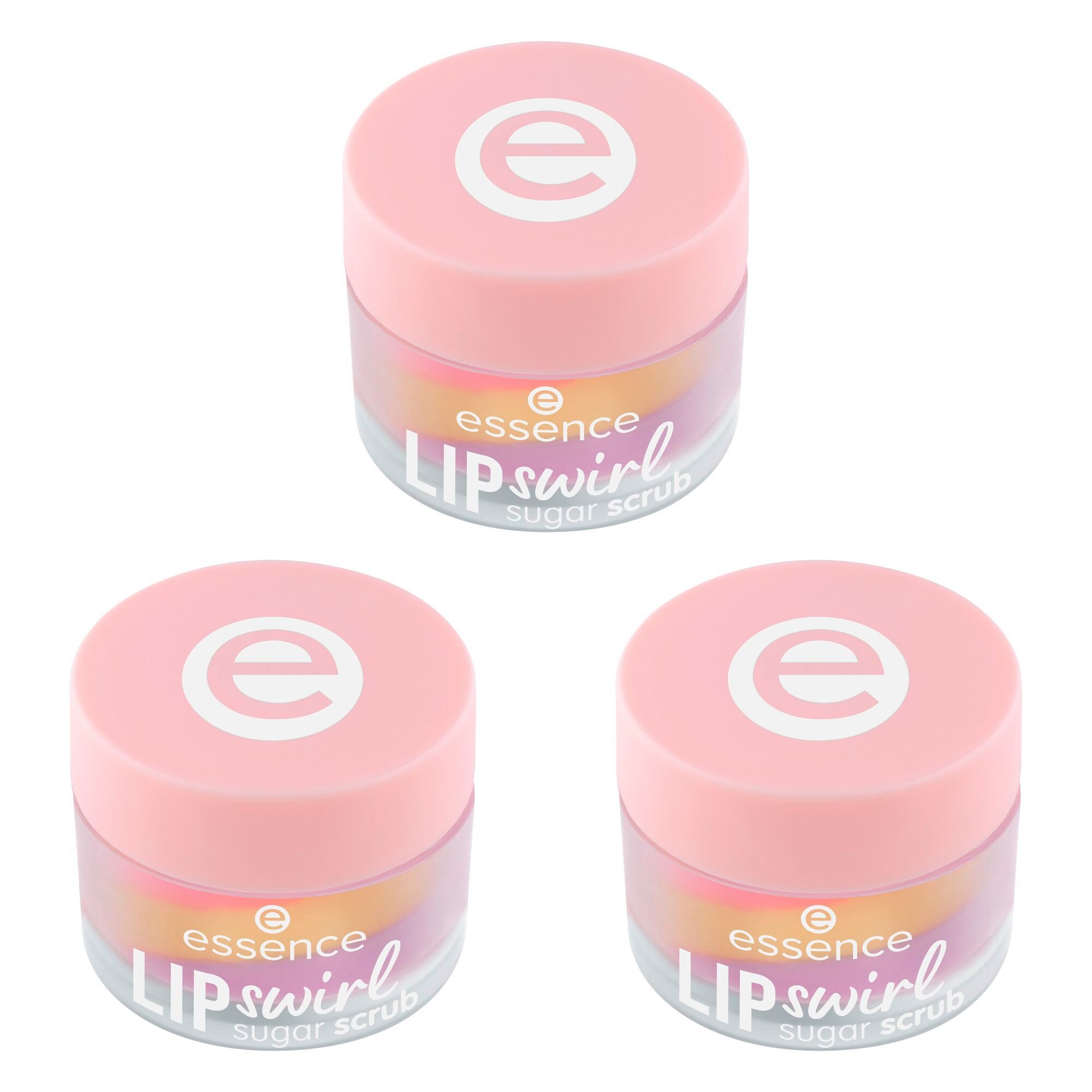 Essence Lippenpflegemittel LIP swirl sugar scrub, 3-tlg., 3-tlg., pflegend