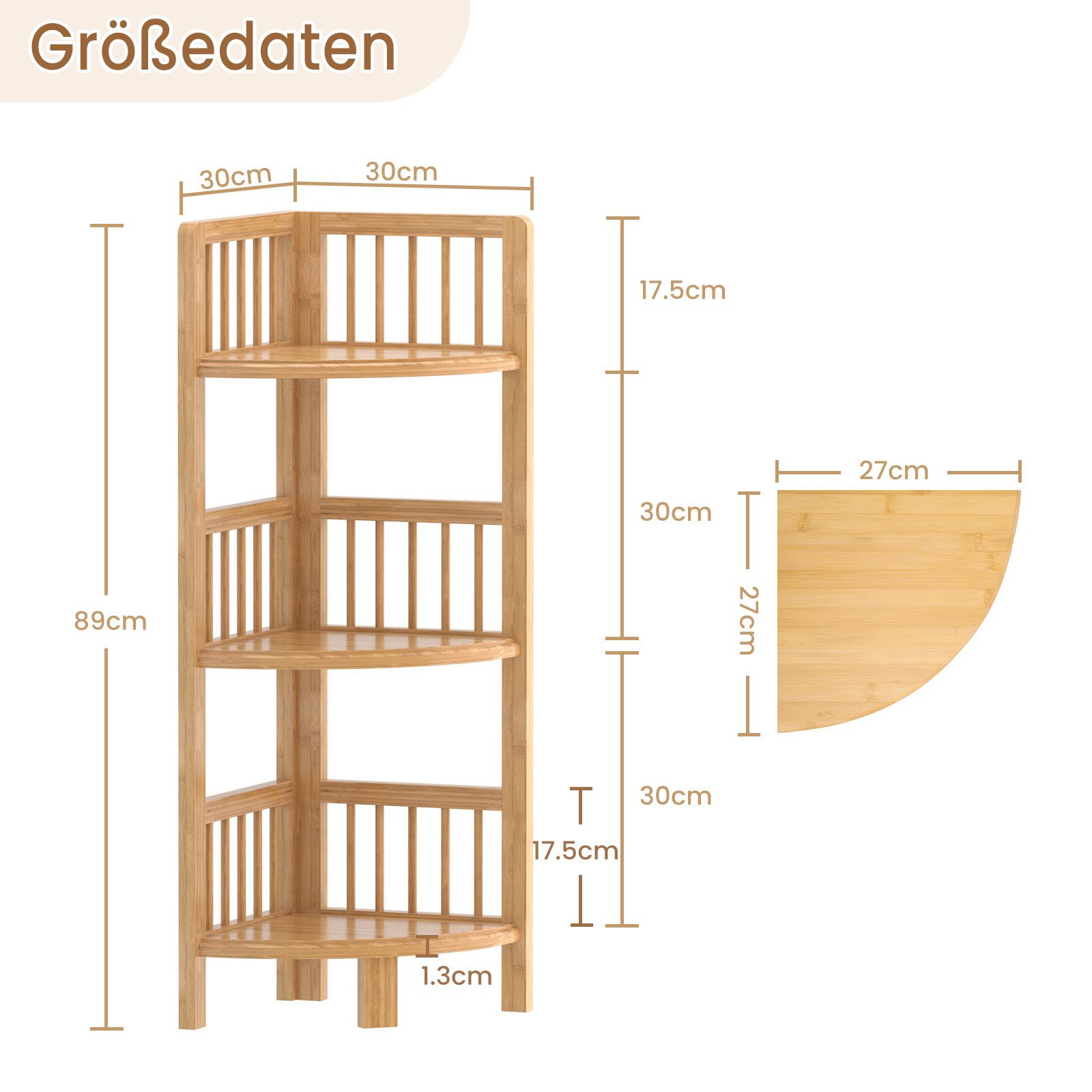Dripex Standregal Badezimmerregal Bücherregal Eckregale für Küchen