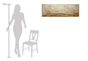 KUNSTLOFT Gemälde Tage in Toulouse 120x40 cm, Leinwandbild 100% HANDGEMALT Wandbild Wohnzimmer