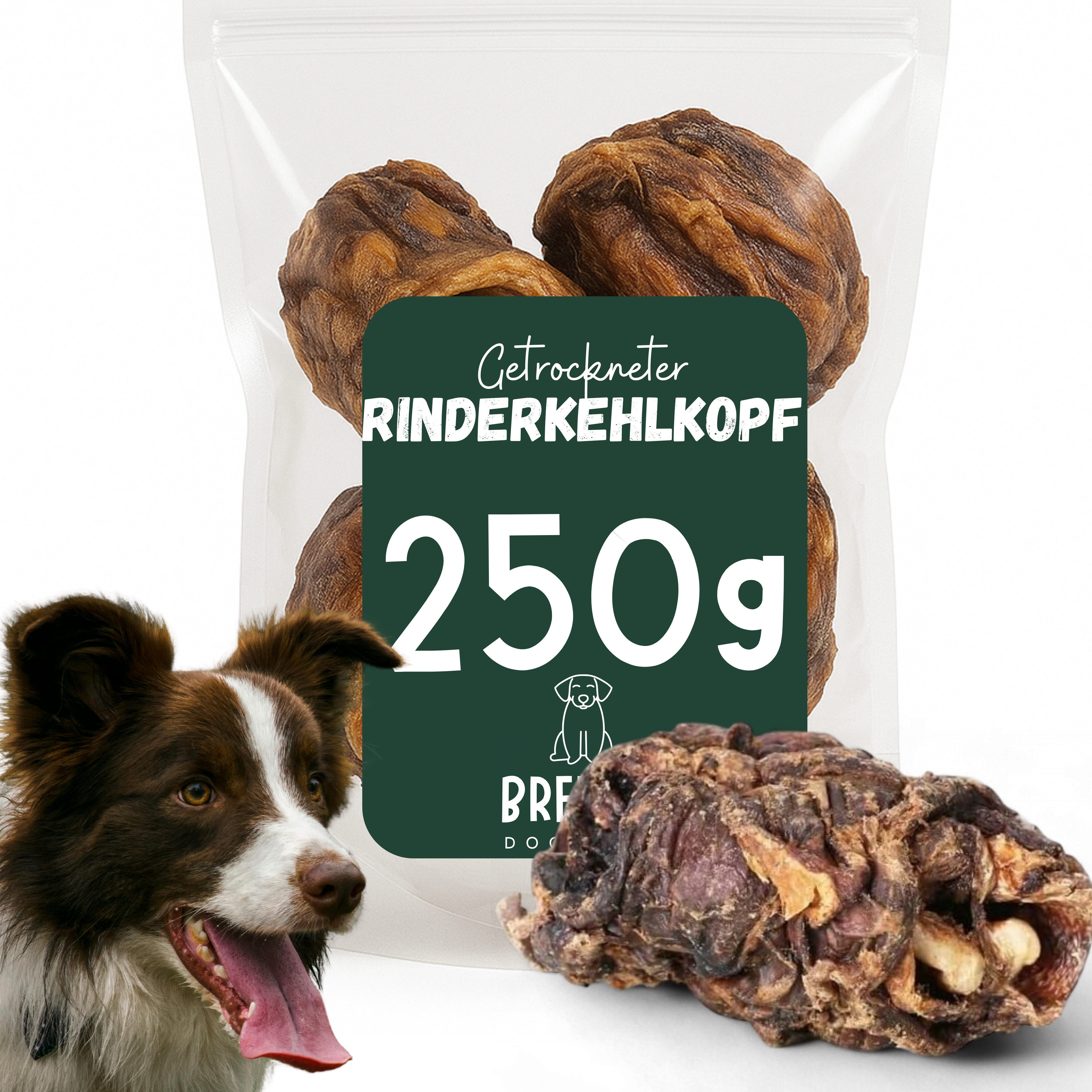 Breers Pet Food Rinderkehlköpfe getrocknet 250 Gramm Hundeleckerlie, Einzelfuttermittel für Hunde für: Hunde, Harter Kauartikel, Leckerli getreidefrei, Hundesnack zuckerfrei