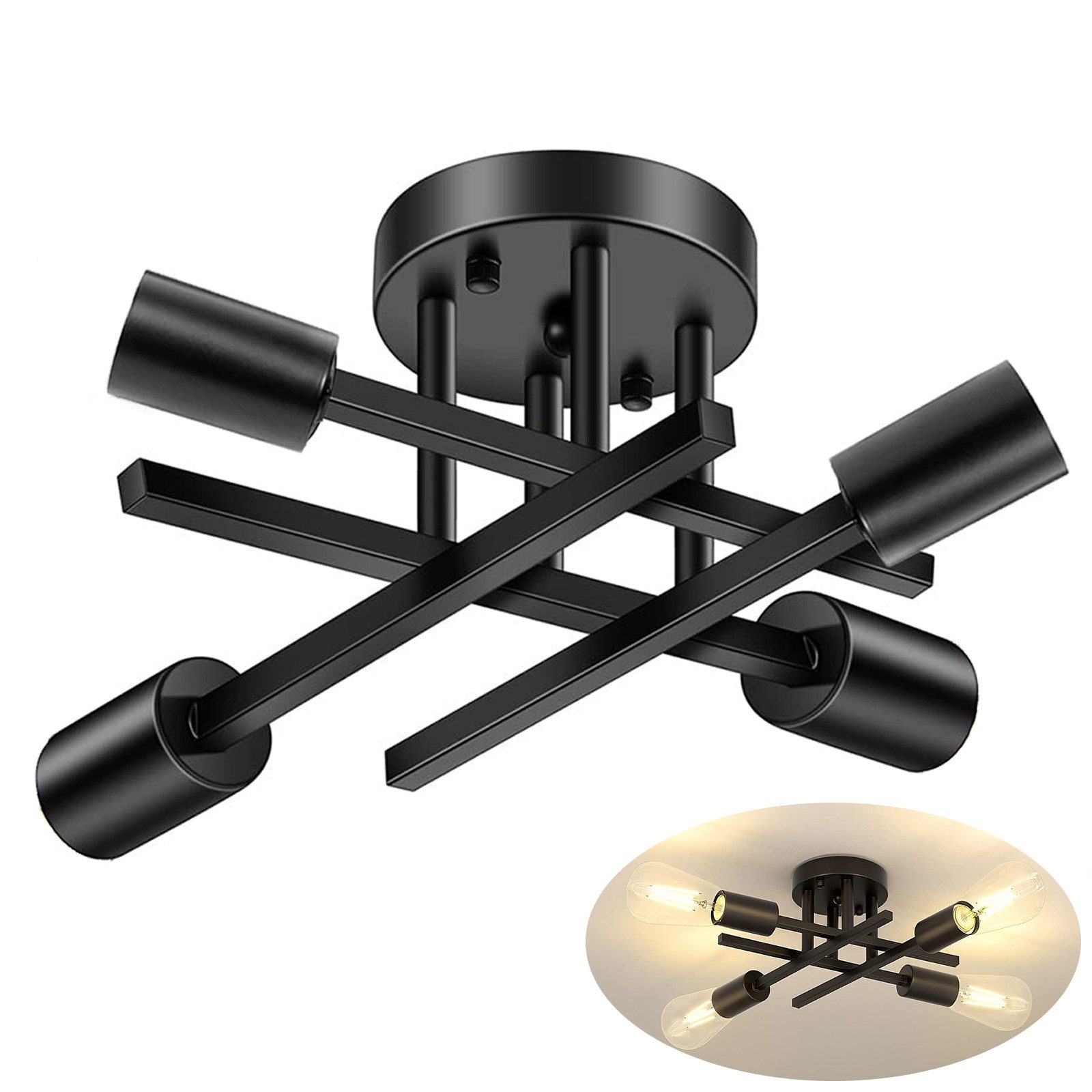 MUPOO Deckenleuchte LED Deckenleuchte,Moderner Kronleuchter,4/6 Flammige De günstig online kaufen