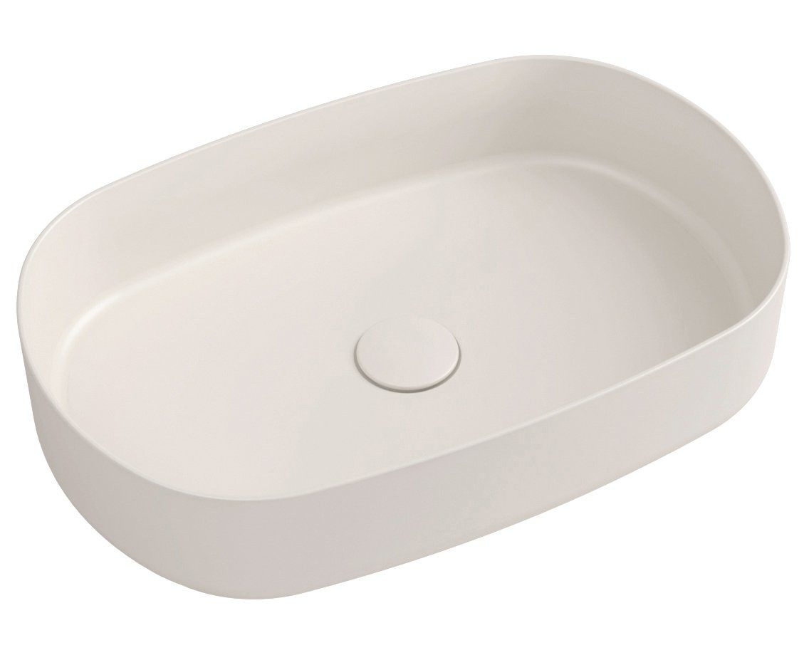 Isvea Waschtisch INFINITY OVAL Aufsatzwaschbecken 55x36cm, Ivory, Isvea-10NF65055-2K