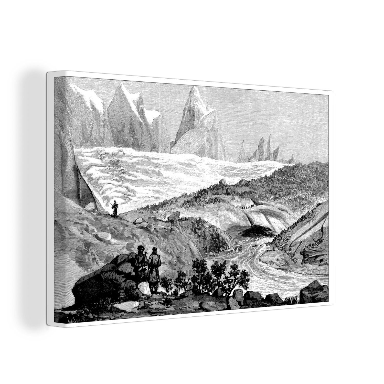 OneMillionCanvasses® Leinwandbild Eine Illustration des Himalaya-Gletschers, (1 St), Wandbild Leinwandbilder, Aufhängefertig, Wanddeko, 30x20 cm