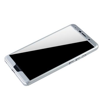 König Design Handyhülle Huawei Mate 10, Huawei Mate 10 Handyhülle 360 Grad Schutz Full Cover Silber