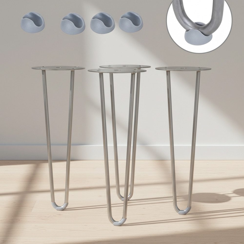 Mucola Tischbein Tischbeine 4er-Set Hairpin Haarnadelbeine Tischgestell Tischkufen, Robust & Stabil