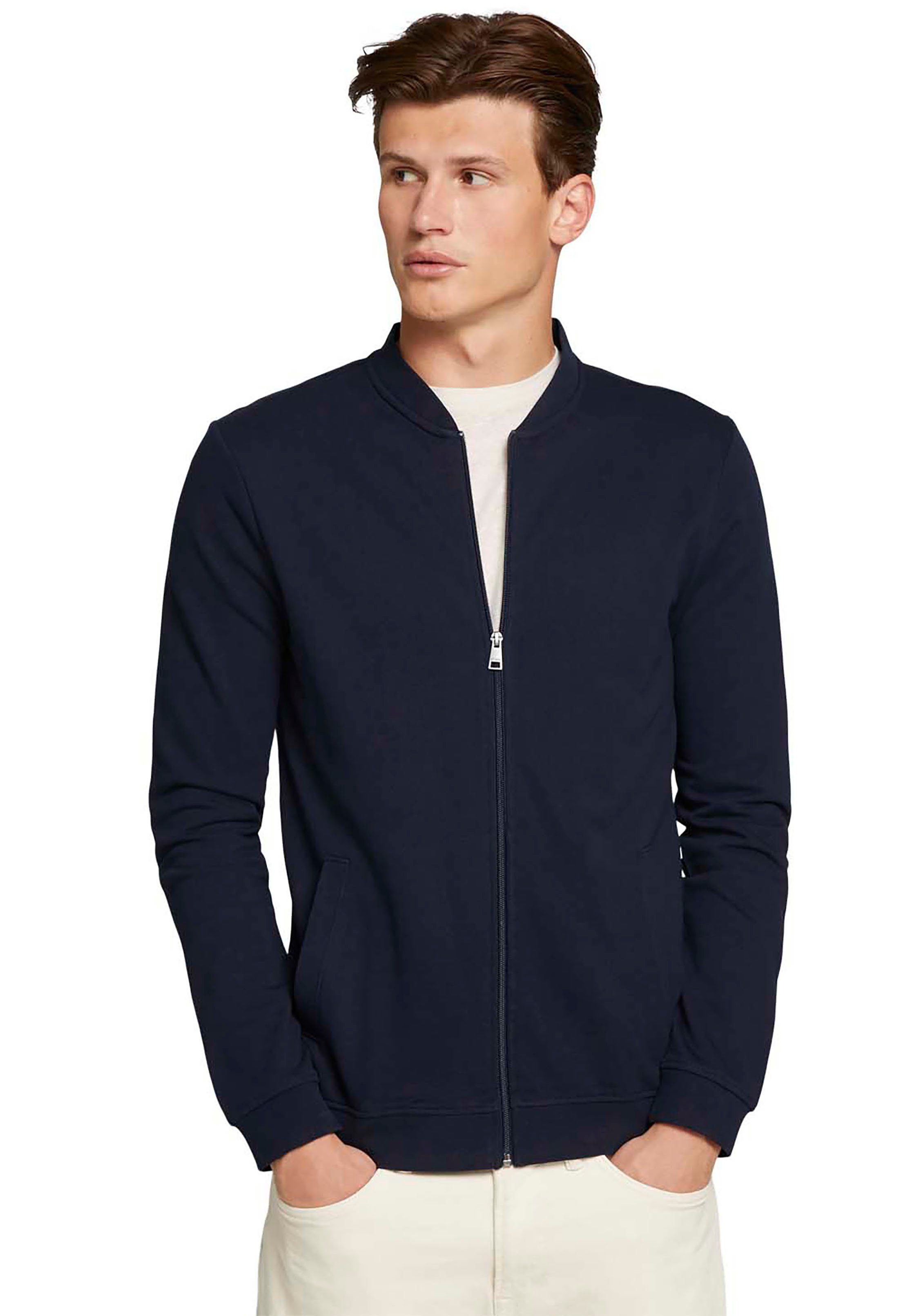 TOM TAILOR Denim Sweatjacke in Blousonform navy